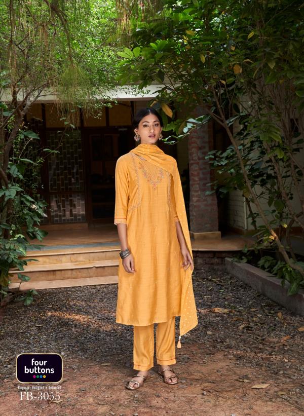 Four Buttons Muraad Fancy Kurti With Bottom Dupatta Collection